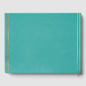 Trouwgastenboek met turquoise en goud gastenboek (Achterkant)