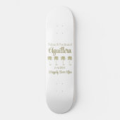 Trouwgastenboek met vintage uitstraling kokospalmb skateboard (Voorkant)