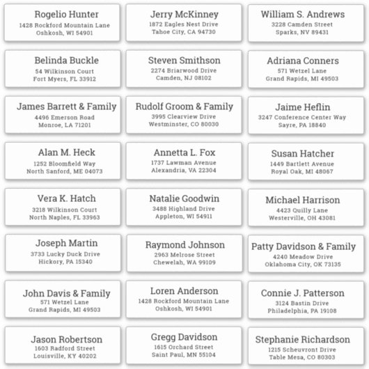 trouwgastensticker voor adresetiketten sticker (Voorkant)