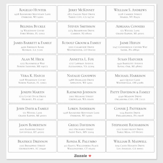 trouwgastensticker voor adresetiketten sticker (Vel)