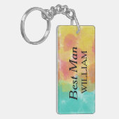 Trouwgetuige Artistieke Aquarel Sleutelhanger (Voorkant Links)