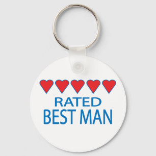 Trouwgetuige met vijf sterren sleutelhanger