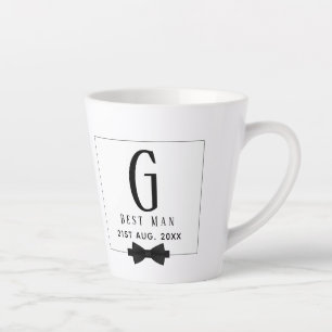 Trouwgetuige Monogram Stropdas Bedankt Latte Mok