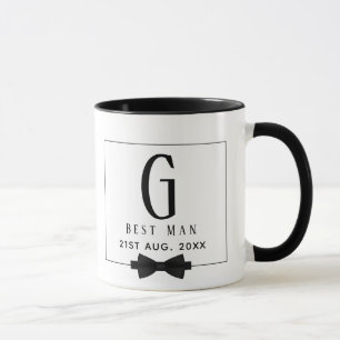 Trouwgetuige Monogram Stropdas Bedankt Mok