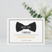 Trouwgetuige Uitnodigingskaart - Black Tie Kaart (Staand voorkant)