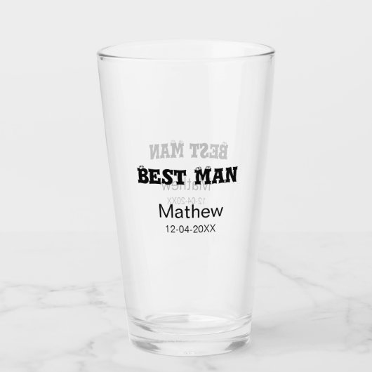 Trouwgetuige vrijgezellenfeest voeg naam datum toe glas (Voorkant)