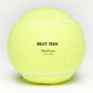Trouwgetuige vrijgezellenfeest voeg naam datum toe tennisballen