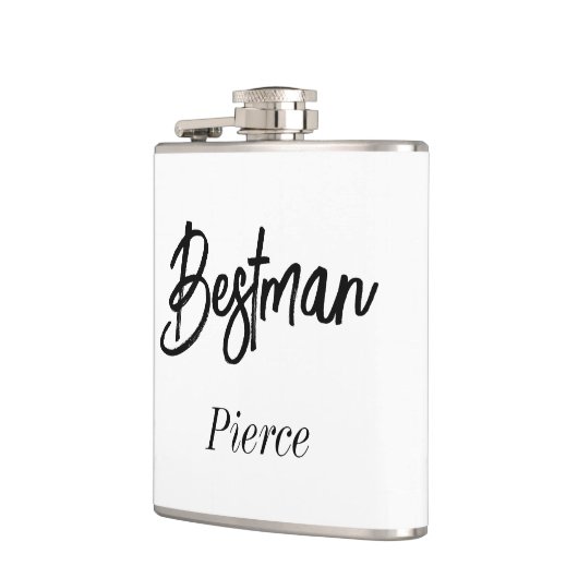 Trouwgetuige Zwart Wit Trouw Bruidegom Heupfles (Links)