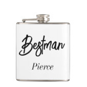 Trouwgetuige Zwart Wit Trouw Bruidegom Heupfles (Voorkant)