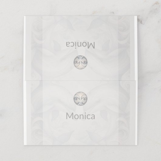 Trouwgevouwen plaatskaart (Buitenkant ongevouwen)