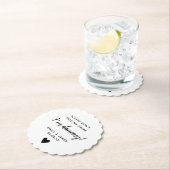 Trouwglas Topper Script Love Heart Scallop Kartonnen Onderzetters (Insitu)