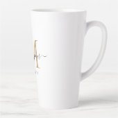 Trouwgoud Monogram Namen Jaar EST Latte Mok (Rechts)