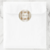 Trouwgoud Rechthoek Dimond Flowers Shiny Ronde Sticker (Tas)