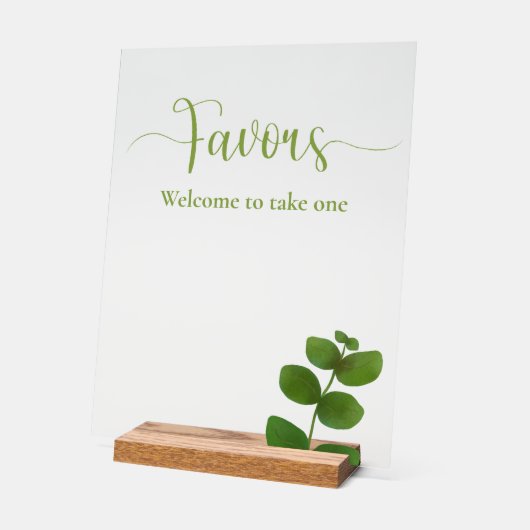 Trouwgroen Chic Favors Acryl Bord (Hoek)