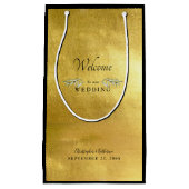 Trouwgunst Glam Metallic Goud & Zwart Custom SM Klein Cadeauzakje (Voorkant)