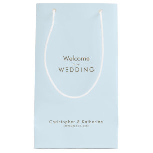 Trouwgunst Ice Blue Namen & Datum Klein Cadeauzakje