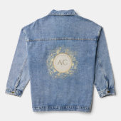 Trouwgunst met gouden monogram denim jacket (Achterkant)