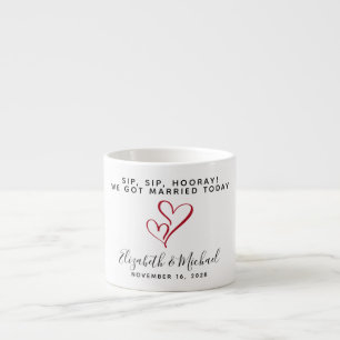 Trouwgunst Sip Sip Hoera Rood Hartjes Espresso Kop
