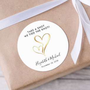 Trouwgunst 'Sla een borrel achterover' Ronde Sticker
