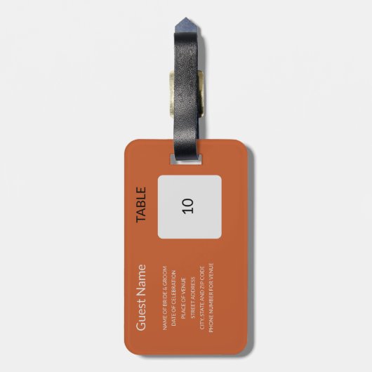 Trouwgunst Zitting Grafiek Gids Bagagelabel (Achterkant verticaal)