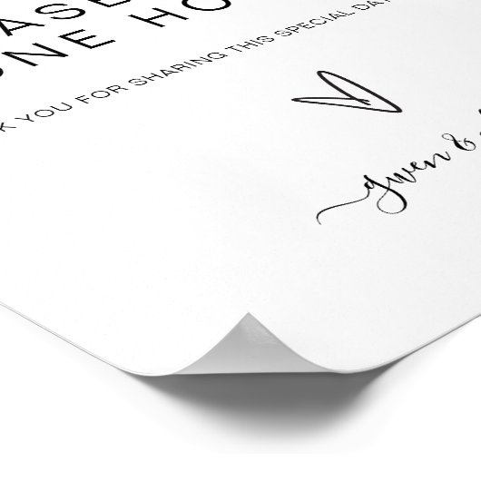 Trouwgunsten Teken Tafel Receptie Poster (Hoek)