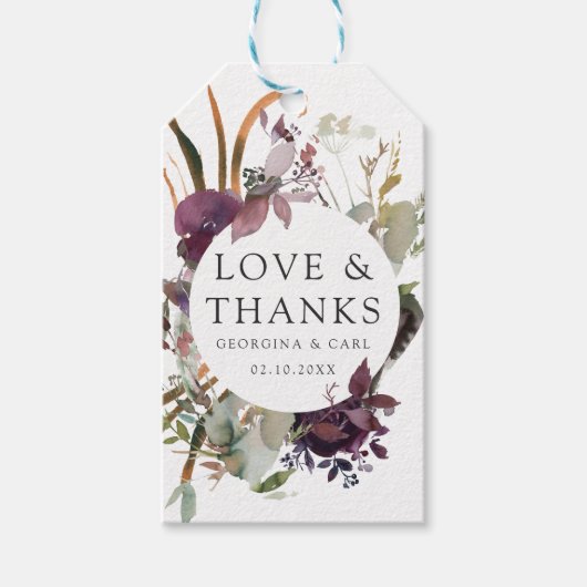 Trouwgunstlabels 'Butterum & Plum' Cadeaulabel (Voorkant)