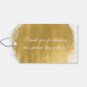 Trouwgunsttag met goudverflook cadeaulabel (Achterkant Horizontaal)