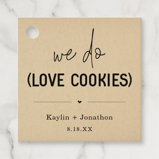 Trouwgunsttag 'We Do Love Cookies' Bedankjes Labels (Voorkant)