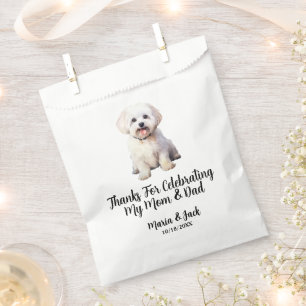 Trouwgunsttas met Maltese hond Bedankzakje