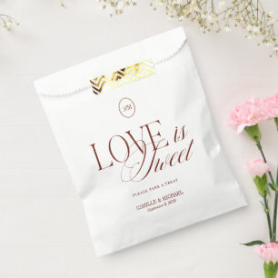 Trouwgunstzak 'Love Is Sweet' met monogram Bedankzakje