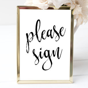 Trouwhandtekening 8x10 bord poster