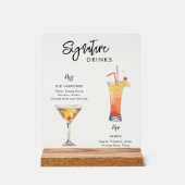 Trouwhandtekening Drink van hem en van haar Acryl Bord (Voorkant)