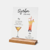 Trouwhandtekening Drink van hem en van haar Acryl Bord (Hoek)