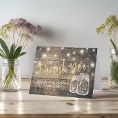 Trouwhartelijk Dank Roestig Hout Mason Jar Lichten Bedankkaart