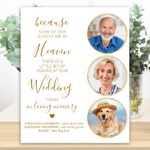 Trouwherdenking Aangepaste Gouden 3 Foto Hemel Ged Poster