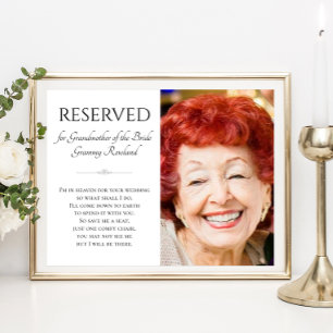 Trouwherdenking met foto van oma van de bruid poster