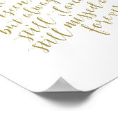 Trouwherdenking, rouw, Goud Poster (Hoek)