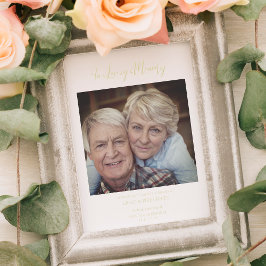 Trouwherdenkings gereserveerde zitplaats geliefde  poster