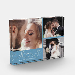 Trouwherinneringen met Liefde Denim Blauwe Huwelij Fotoblokken
