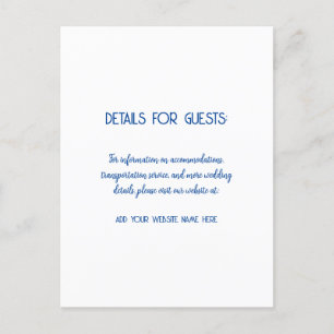 Trouwinformatie gasten Blauw Wit 2024 Briefkaart