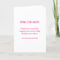 Trouwinformatie gasten Roze Wit Minimalistisch