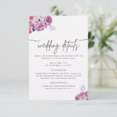 Trouwinformatiekaart met bloemblaadjes fluistering informatiekaartje (Staand voorkant)