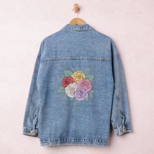 Trouwjas met bloemenprint – Bruid & Bruidsmeisje Denim Jacket (Hangar)