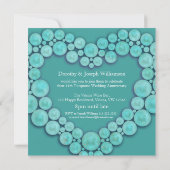 Trouwjubileum 11 jaar turkoois foto kaart (Achterkant)