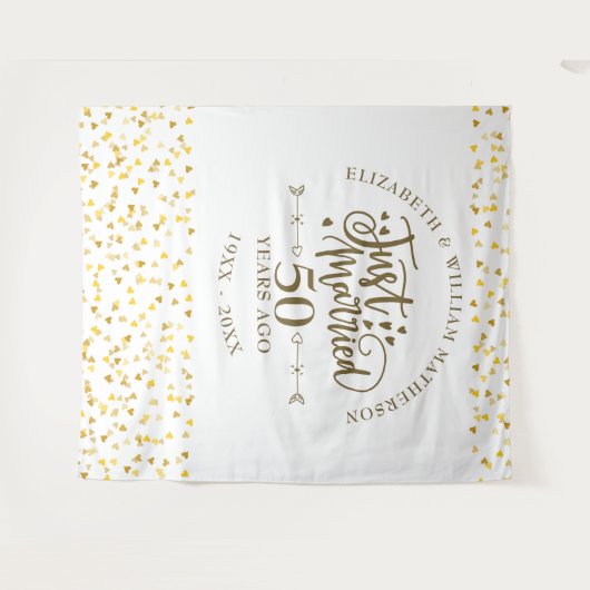 Trouwjubileum 50 jaar achtergrond wandkleed (Voorkant (horizontaal))