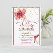 Trouwjubileum Bloemenenlelie Kaart (Staand voorkant)