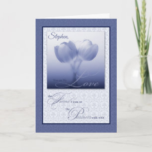 Trouwjubileum Levenspartner Blauwe Tulpen Kaart