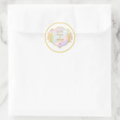 Trouwjubileum met gouden initialen monogram ronde sticker (Tas)