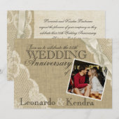 Trouwjubileum met Kanten Lace Kaart (Voorkant / Achterkant)