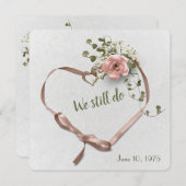 trouwjubileum roos en klimop uitnodiging (Voorkant / Achterkant)